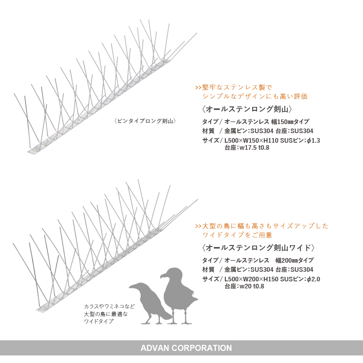 鳥の種類からピンの高さ、設置条件で台座のサイズを選択